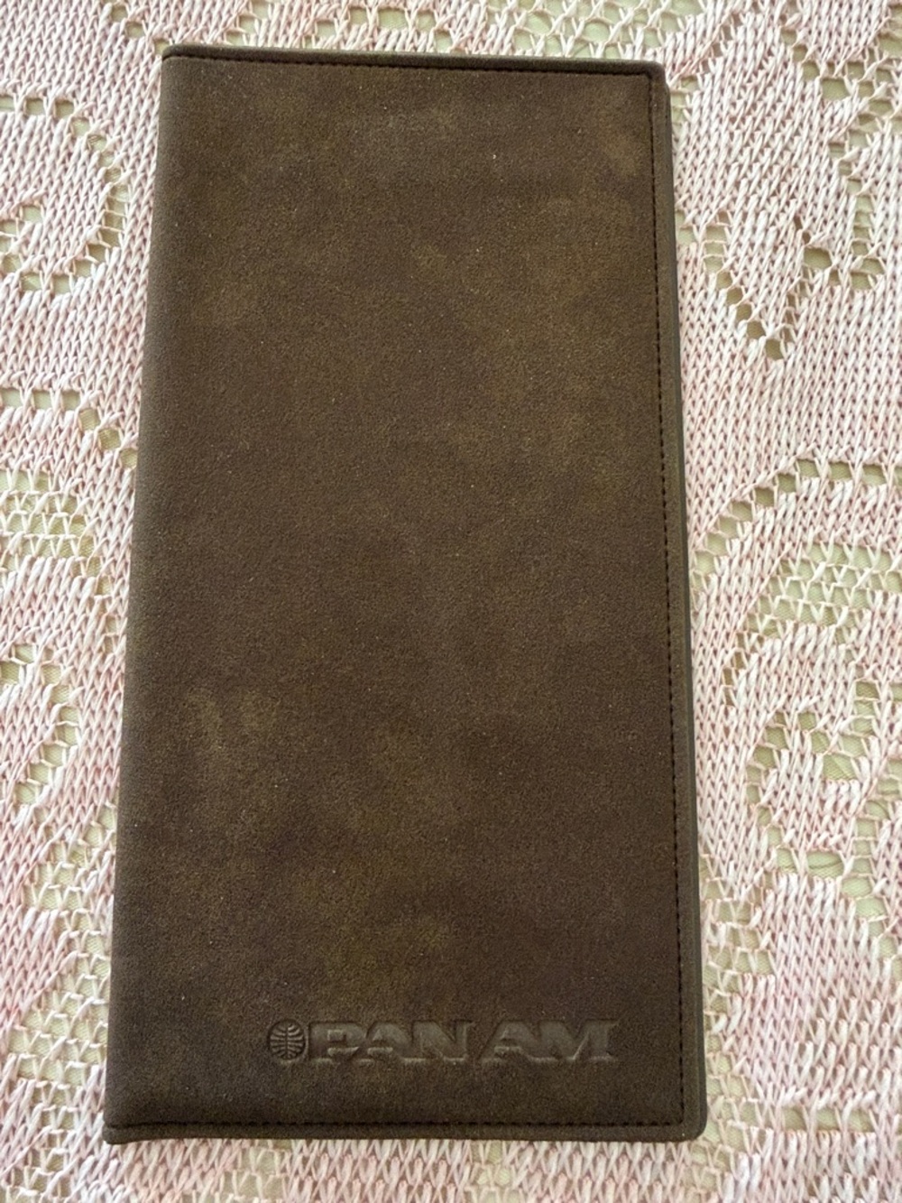 Pan Am vintage Brown Suede Passport or Travel Wallet